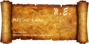 Münz Edda névjegykártya